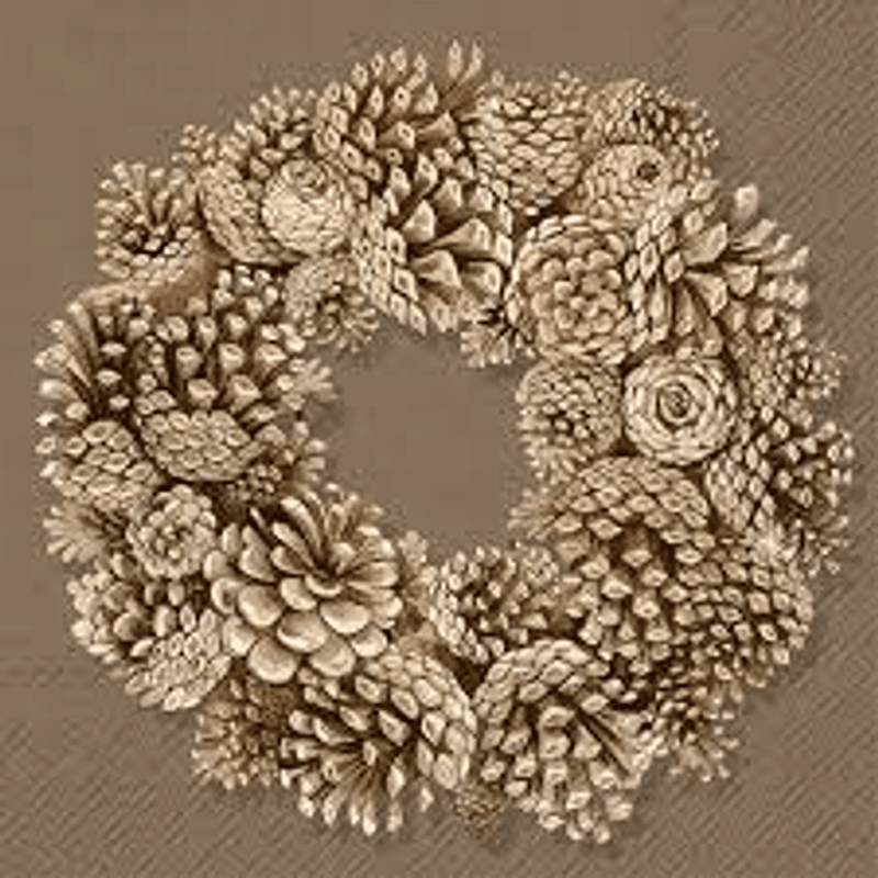 Cone Wreath Brown kaffe
