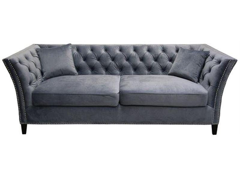 BC sofa 3-seter grå velur 