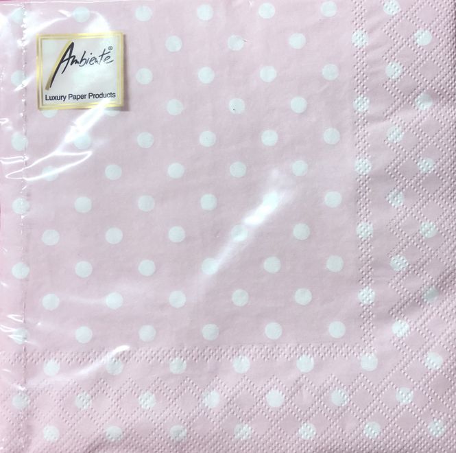 Hovedbilde servietter lunsj rosa dots 