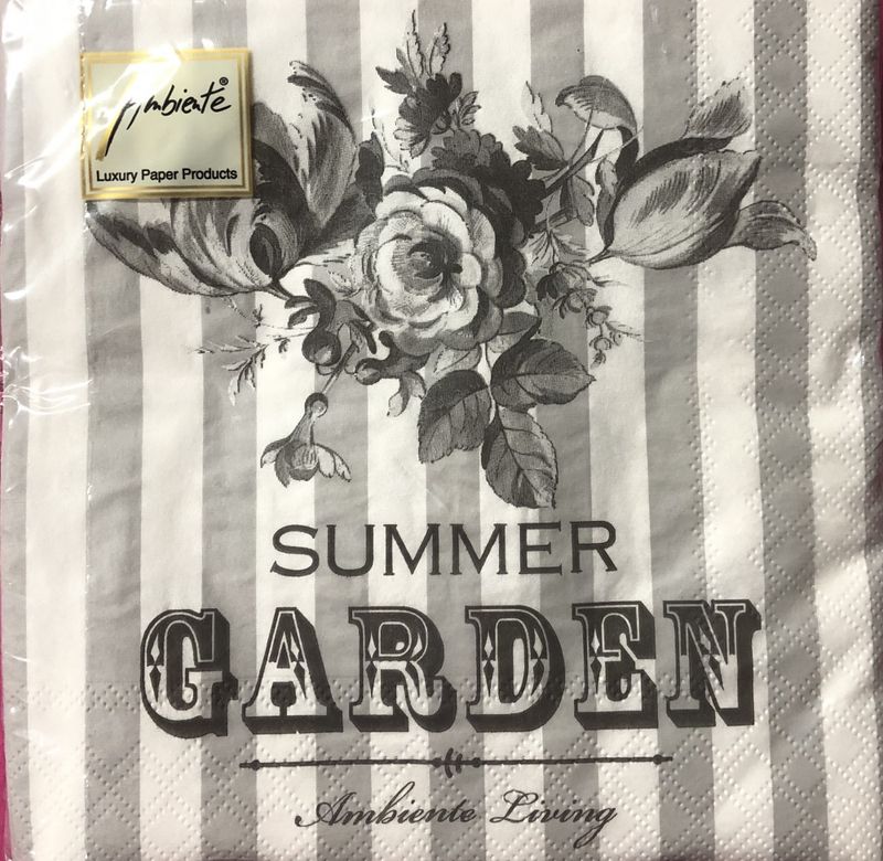 Servietter lunsj summer garden grå